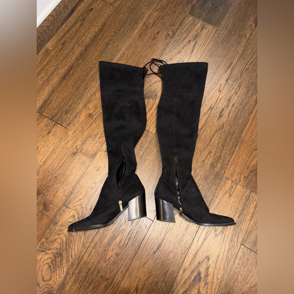 Marc Fisher Black Over-the-Knee Suede Boots